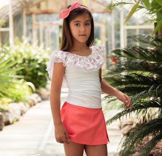 Carmencitas set flowers & coral